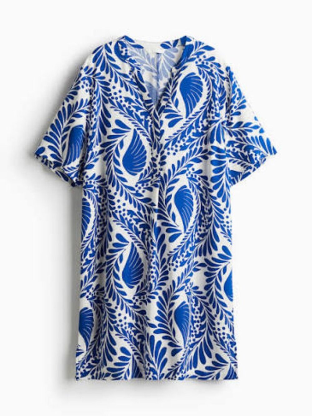 NWT H&M Viscose Dress White/Blue Pattern XL